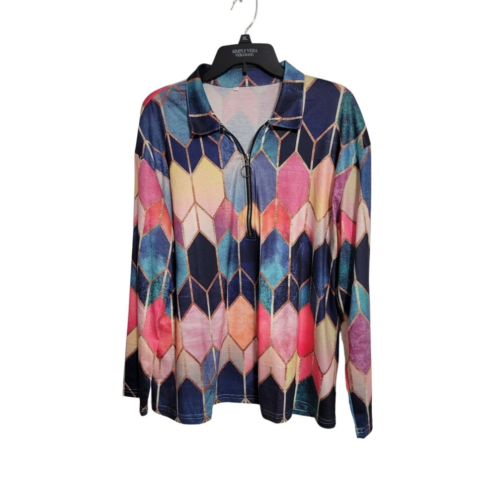 Women's Stained Glass Geometric Shirt XXLARGE